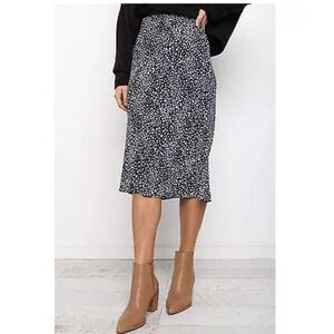 Petal and Pup Womens Falco Skirt Navy Sz 4 Pencil Midi Floral Lined Casual